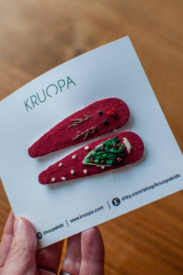 Kalėdiniai plaukų segtukai